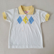 Load image into Gallery viewer, Vintage Blue/Yellow Argyle Polo 18 months

