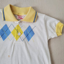 Load image into Gallery viewer, Vintage Blue/Yellow Argyle Polo 18 months
