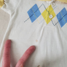 Load image into Gallery viewer, Vintage Blue/Yellow Argyle Polo 18 months

