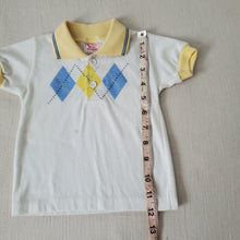 Load image into Gallery viewer, Vintage Blue/Yellow Argyle Polo 18 months

