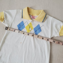 Load image into Gallery viewer, Vintage Blue/Yellow Argyle Polo 18 months
