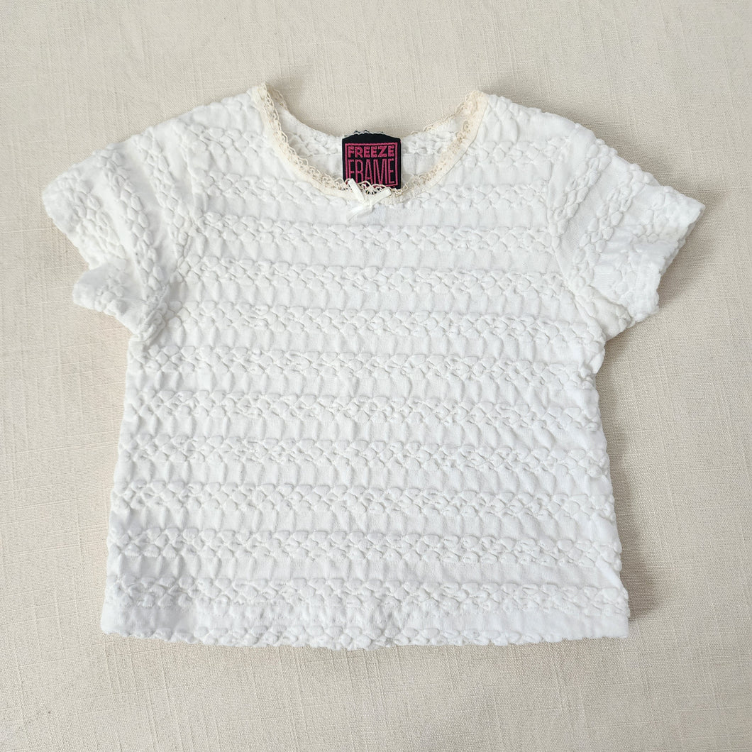 Vintage 90s Scrunched White Shirt 2t/3t