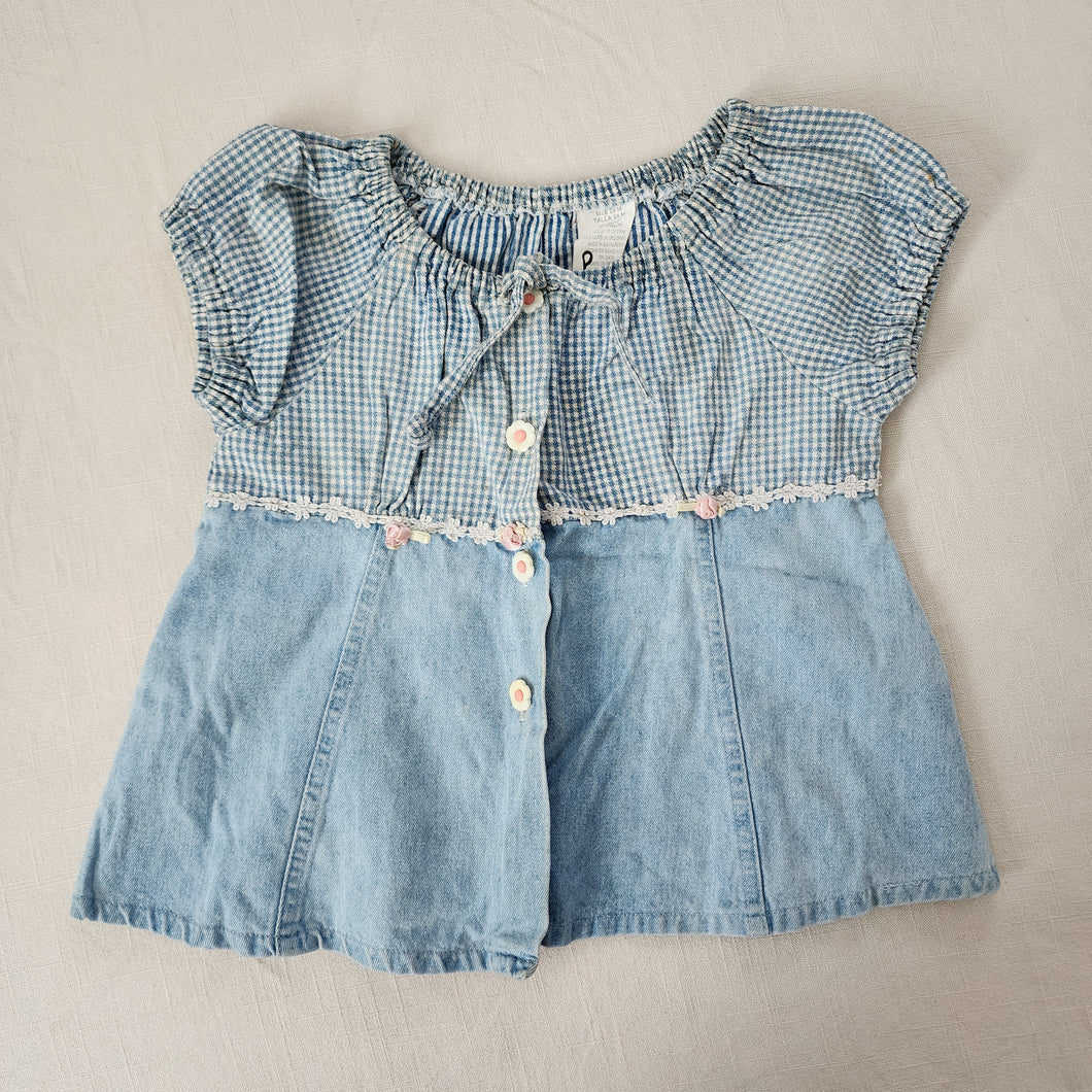 Vintage 90s Denim Girly Shirt 3t/4t