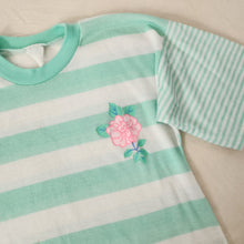 Load image into Gallery viewer, Vintage Striped Rose Tunic Shirt kids 7/8
