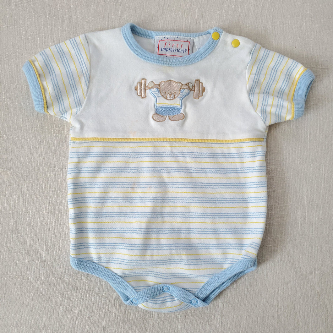 Vintage Bear Weight Lifting Romper 6-9 months