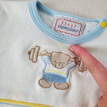 Load image into Gallery viewer, Vintage Bear Weight Lifting Romper 6-9 months
