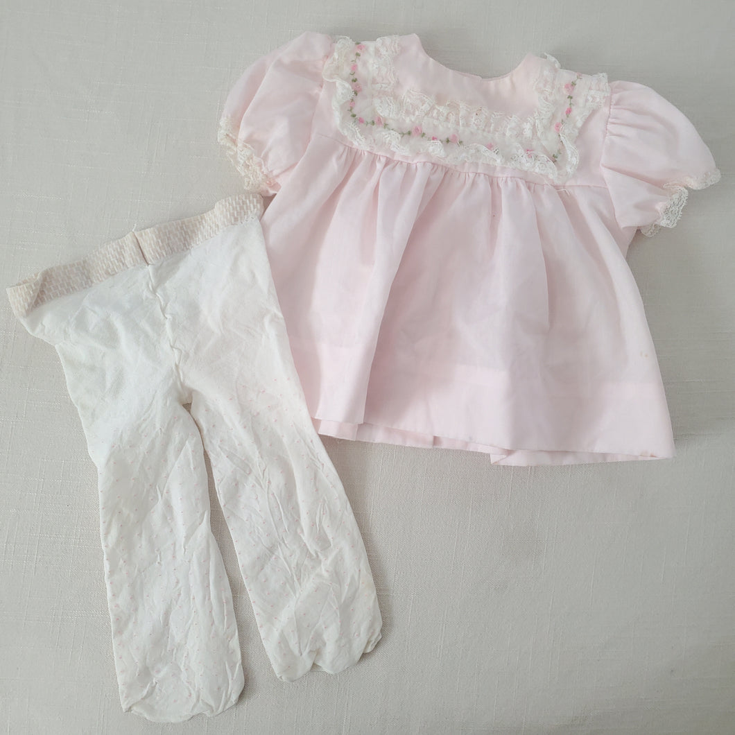 Vintage Dress + Tights Bundle 3-6 months