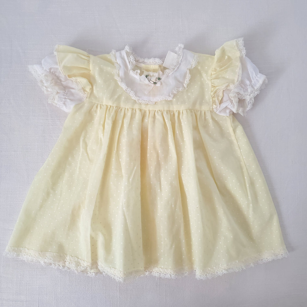 Vintage Yellow Dotted Dress 9-12 months