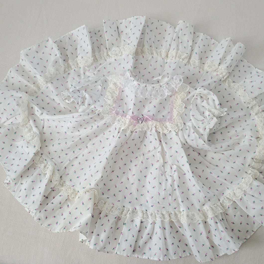 Vintage Rosebud Floral Full Circle Dress 3-9 months