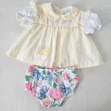 Load image into Gallery viewer, Vintage Carriage Dress + Floral Bloomers Bundle 9-12 months

