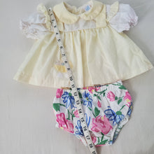 Load image into Gallery viewer, Vintage Carriage Dress + Floral Bloomers Bundle 9-12 months
