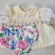 Load image into Gallery viewer, Vintage Carriage Dress + Floral Bloomers Bundle 9-12 months

