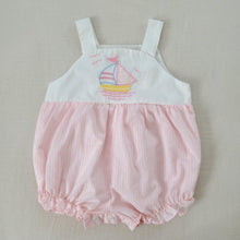 Load image into Gallery viewer, Vintage Sailboat Girly Bubble Romper 3-6 months

