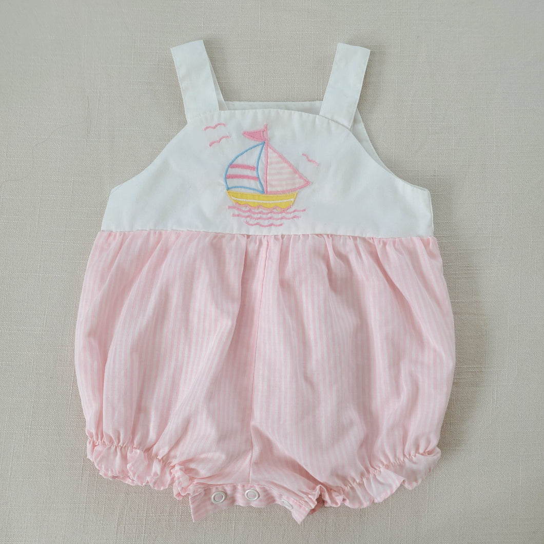 Vintage Sailboat Girly Bubble Romper 3-6 months