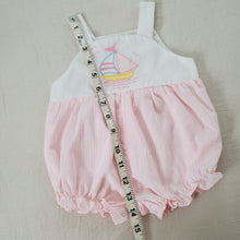 Load image into Gallery viewer, Vintage Sailboat Girly Bubble Romper 3-6 months
