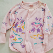 Load image into Gallery viewer, Vintage Panda Pink Footed PJs 18 months

