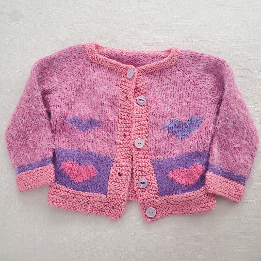 Vintage Heart Soft Knit Cardigan 3t