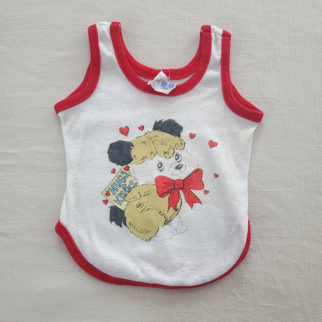 Vintage Hugs & Kisses Puppy Tank Top 6-12 months