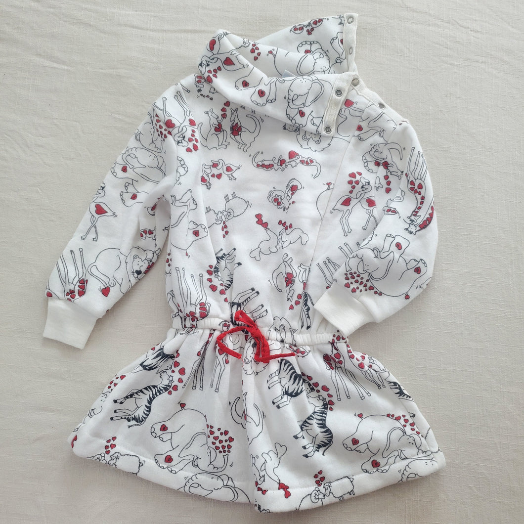 Vintage Animals in Love Dress 4t