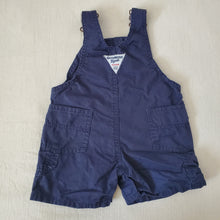 Load image into Gallery viewer, Older Oshkosh Navy Car Shortalls 6 months

