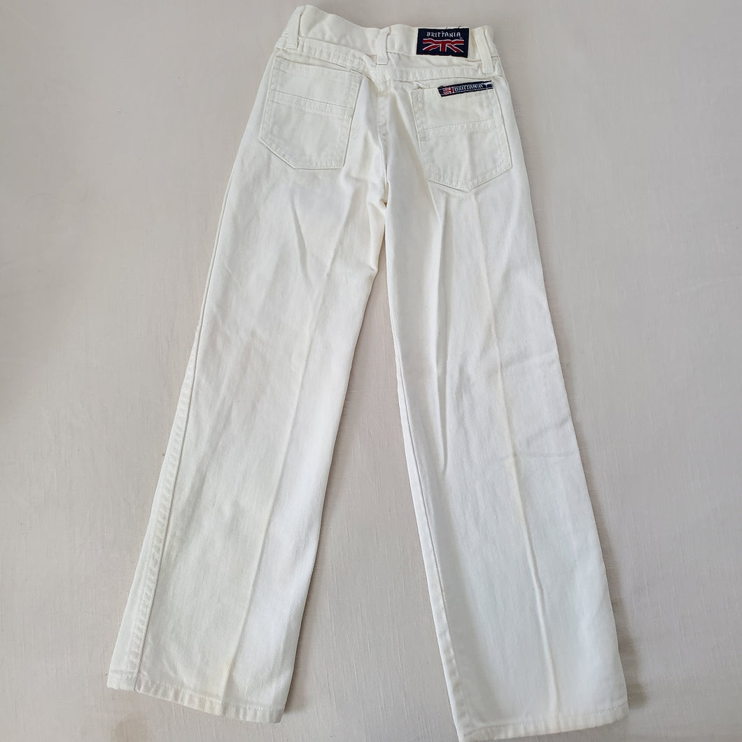 Vintage Brittania White Jeans kids 8 SLIM