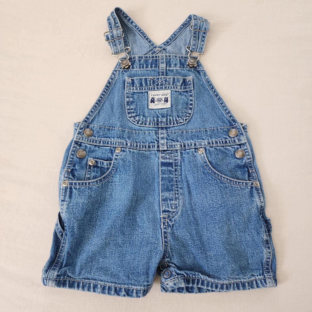 Vintage Land's End Denim Shortalls 2t