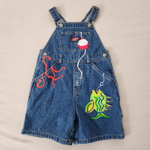 Load image into Gallery viewer, Vintage Old Navy Fishing Painted Shortalls 4t
