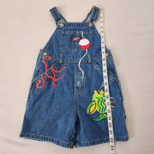 Load image into Gallery viewer, Vintage Old Navy Fishing Painted Shortalls 4t
