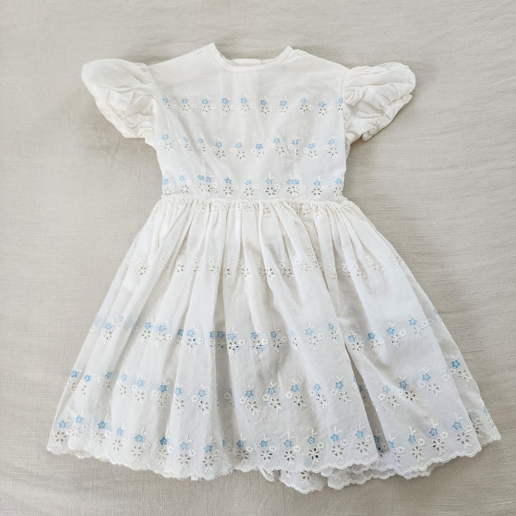 Vintage 50s Floral Eyelet Dress 3t/4t