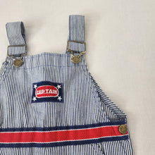 Load image into Gallery viewer, Vintage Healthtex "Captain" Striped Shortalls 2t/3t
