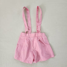 Load image into Gallery viewer, Vintage Pink Suspender Shorts 2t
