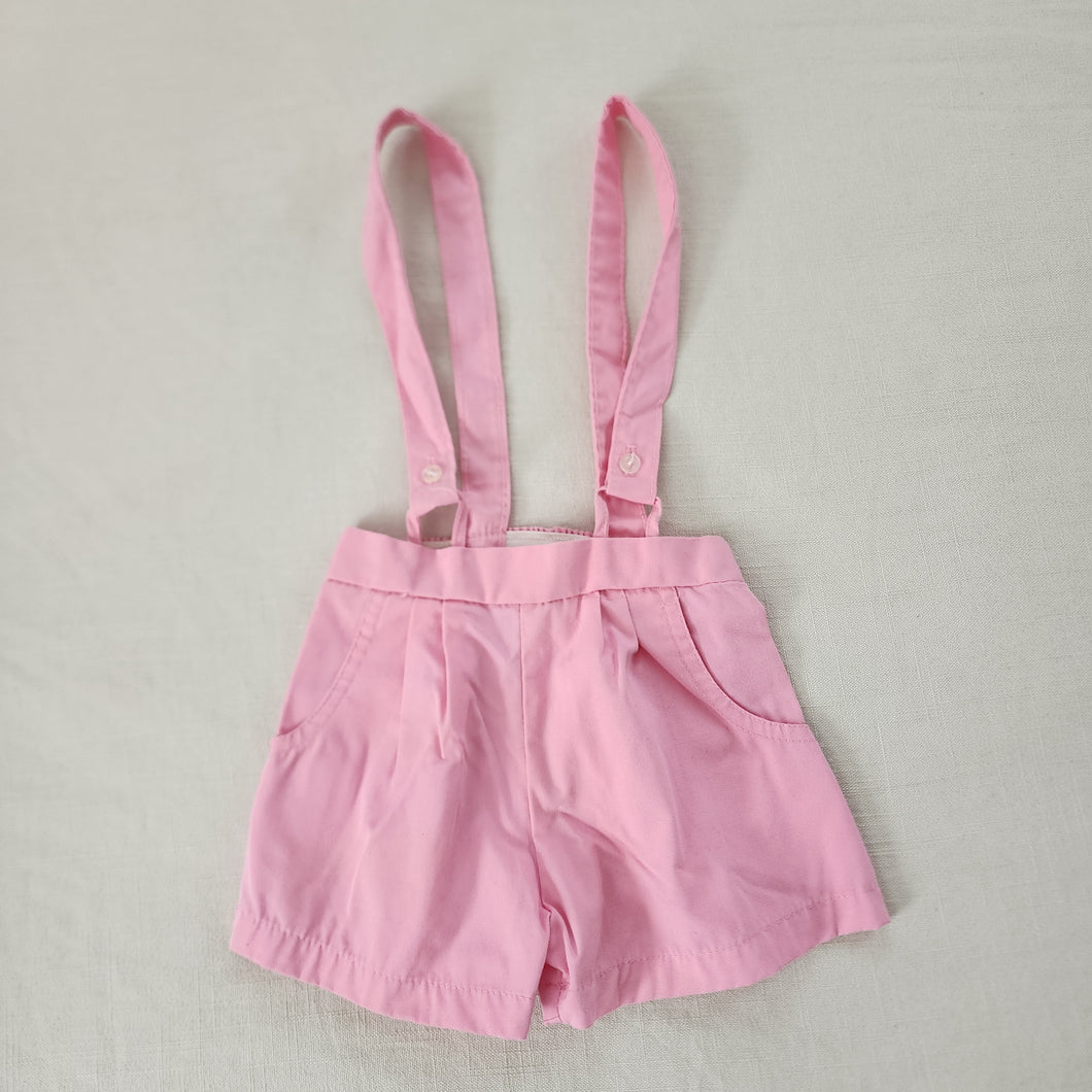 Vintage Pink Suspender Shorts 2t