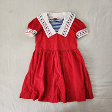 Load image into Gallery viewer, Vintage Chocolate Soup Sailor Dress kids 6/7
