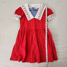 Load image into Gallery viewer, Vintage Chocolate Soup Sailor Dress kids 6/7
