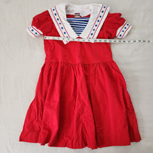 Load image into Gallery viewer, Vintage Chocolate Soup Sailor Dress kids 6/7
