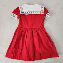 Load image into Gallery viewer, Vintage Chocolate Soup Sailor Dress kids 6/7
