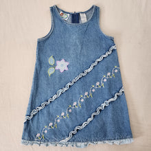 Load image into Gallery viewer, Vintage 90s Denim Ruffle Dress 5t/6
