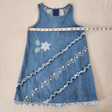 Load image into Gallery viewer, Vintage 90s Denim Ruffle Dress 5t/6
