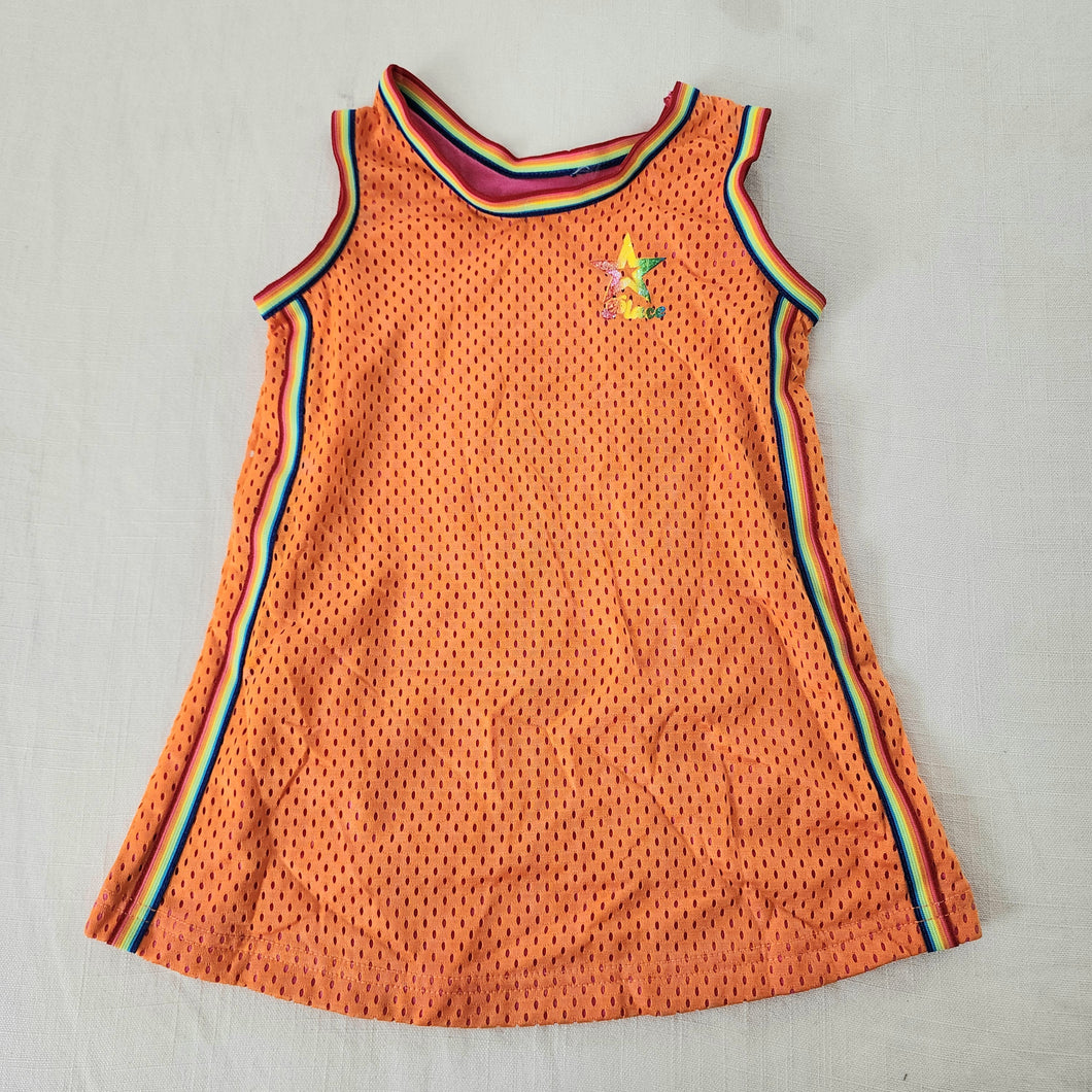 Vintage Sporty Orange/Rainbow Dress 18 months