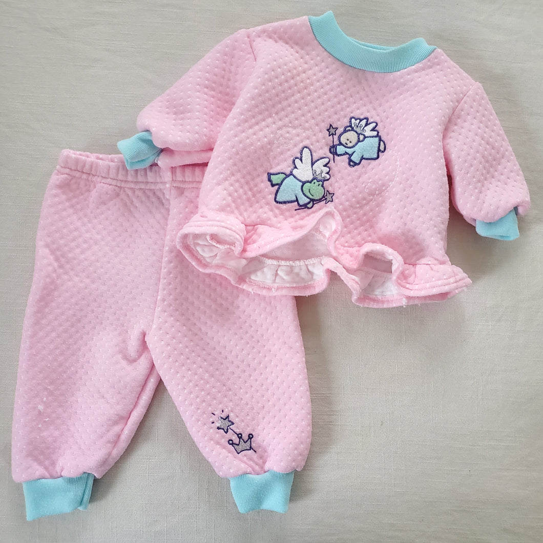 Vintage Fairies Pink Matching Set 6-9 months