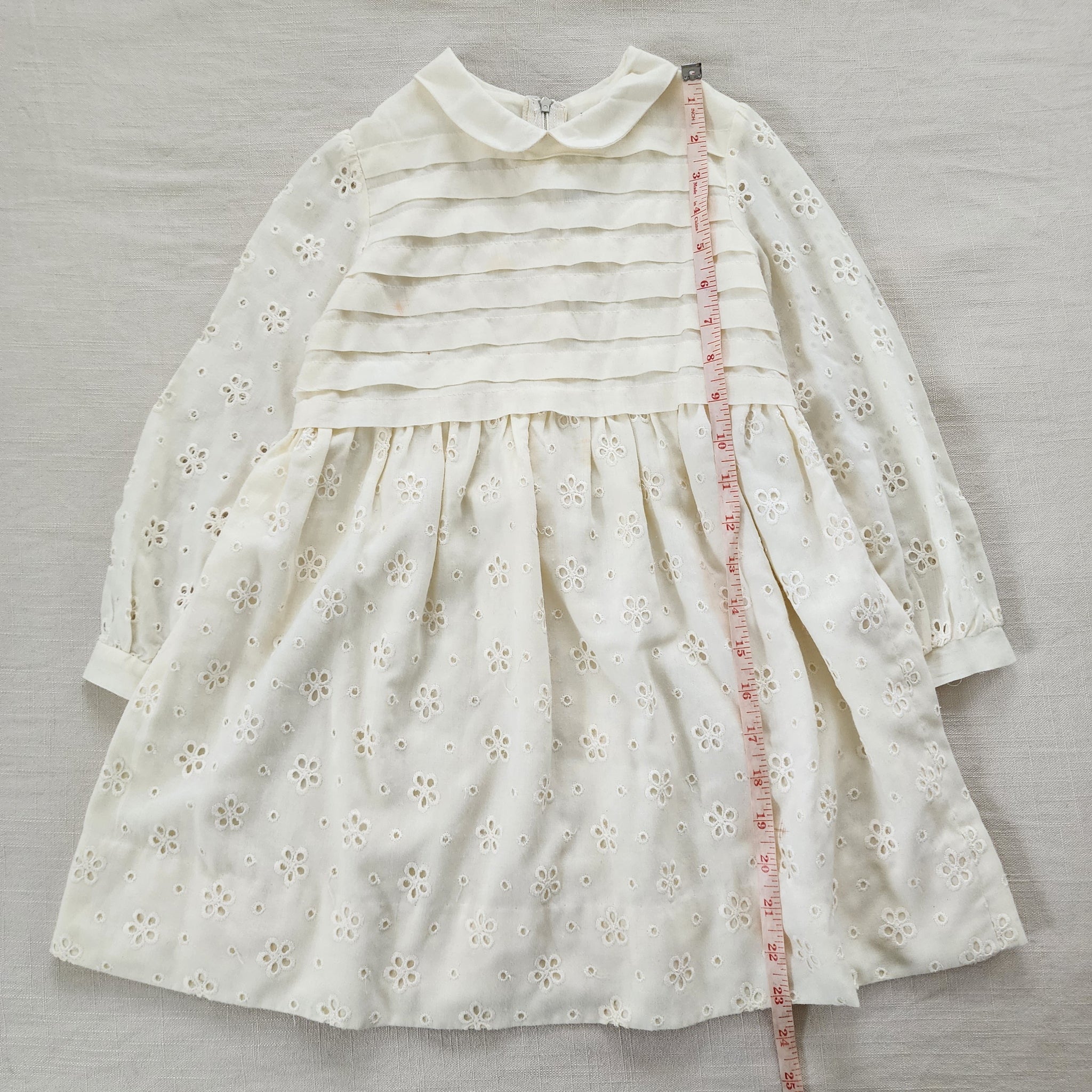 Vintage Neiman Marcus Cream Eyelet Floral Dress 5t