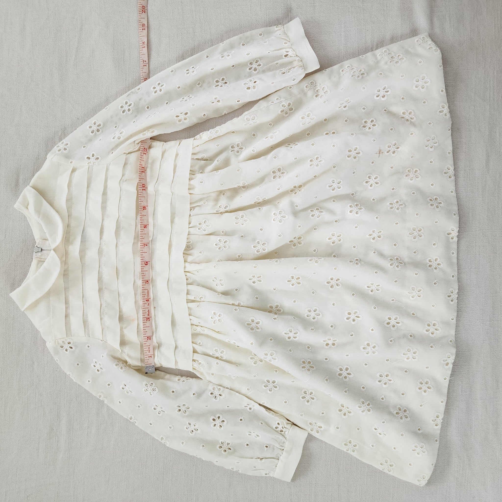 Vintage Neiman Marcus Cream Eyelet Floral Dress 5t