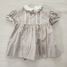 Load image into Gallery viewer, Vintage 50s/60s Brown Striped Dress 6-12 months
