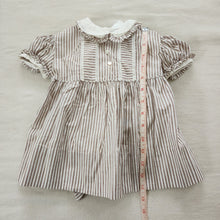 Load image into Gallery viewer, Vintage 50s/60s Brown Striped Dress 6-12 months
