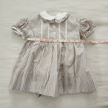 Load image into Gallery viewer, Vintage 50s/60s Brown Striped Dress 6-12 months
