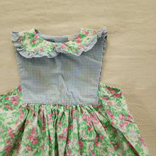 Load image into Gallery viewer, Vintage Floral + Gingham Sleeveless Dress 3t
