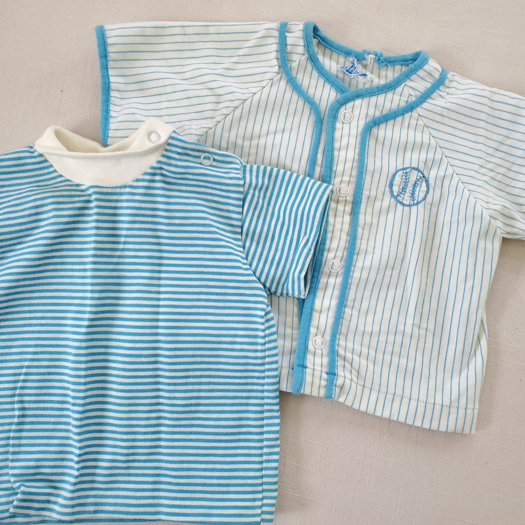 Vintage Bundle Blue Striped Shirts 12-18 months