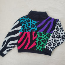 Load image into Gallery viewer, Vintage Animal Block Knit Sweater 3t/4t
