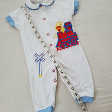 Load image into Gallery viewer, Vintage Railroad Crossing Train Pantsuit 3-6 months
