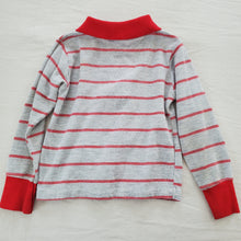 Load image into Gallery viewer, Vintage Gray/Red Striped Long Sleeve 2t
